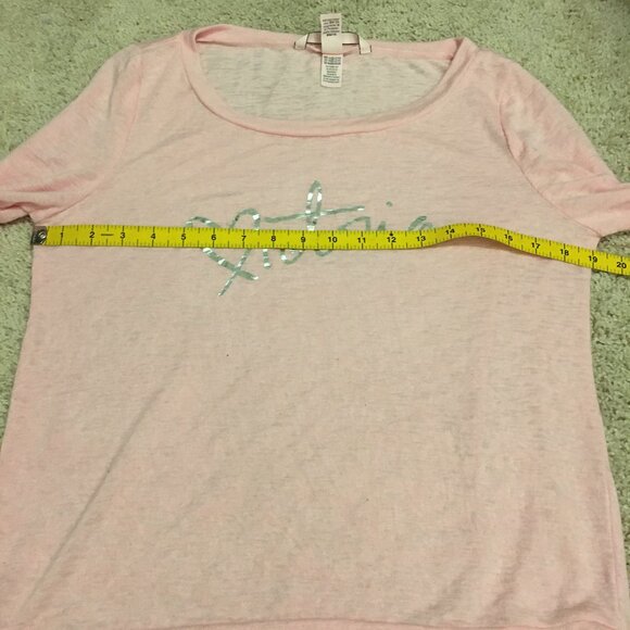 Victoria's Secret Baby Pink Word Art Long Sleeve Knit Tee - Picture 12 of 16